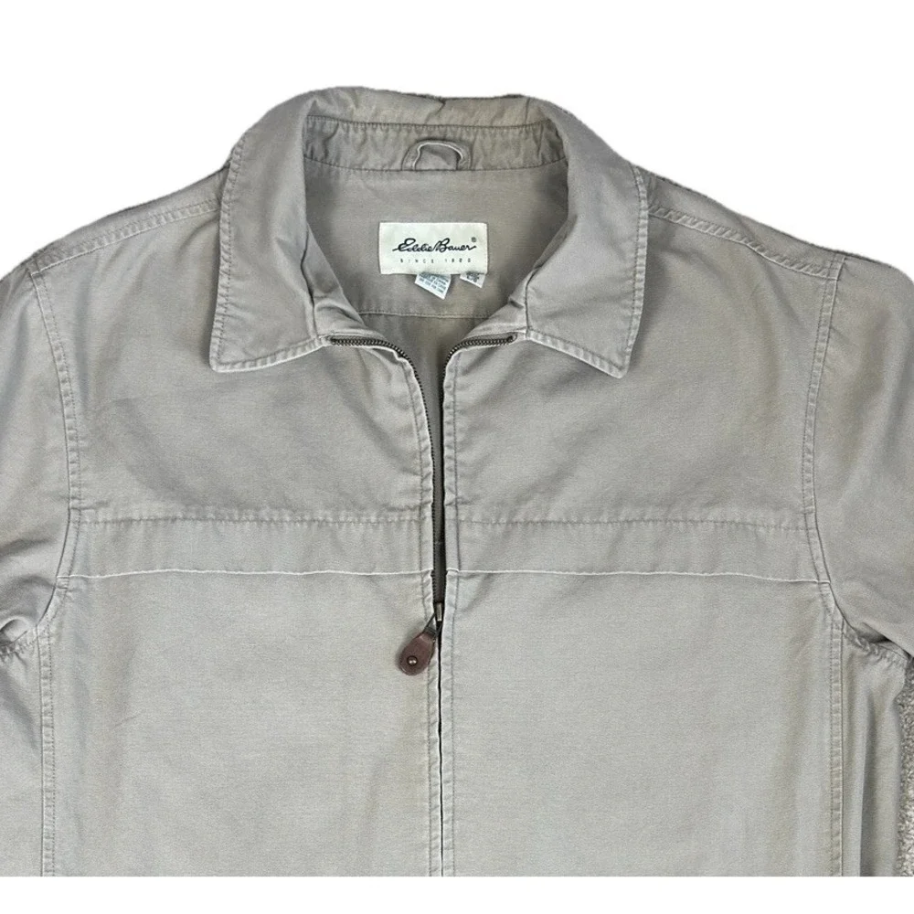 Eddie‎ Bauer Men's Large Tall LT Outdoor Outfitter Canvas Field Jacket Beige